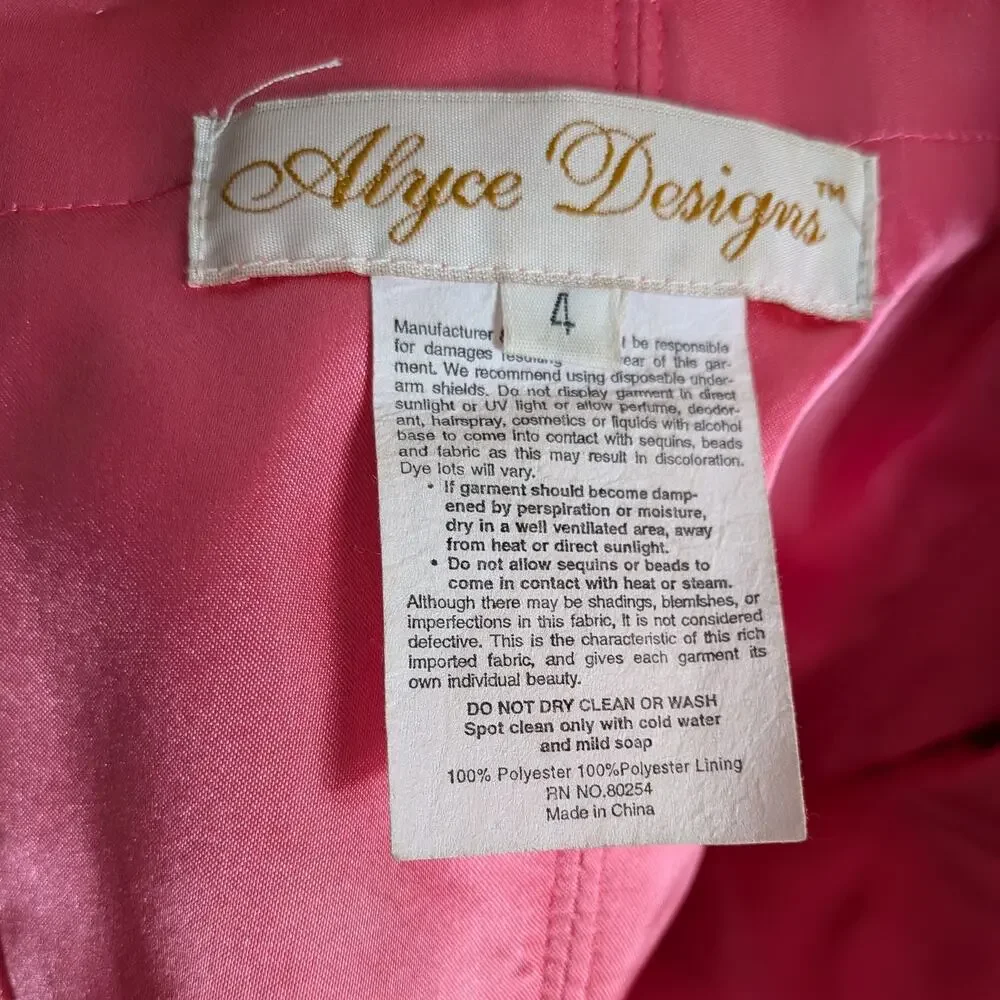 Mermaid Prom Dress Maxi Gown 4 Pink Vintage Y2K Sequin Strapless Coquette Girly - Picture 11 of 11